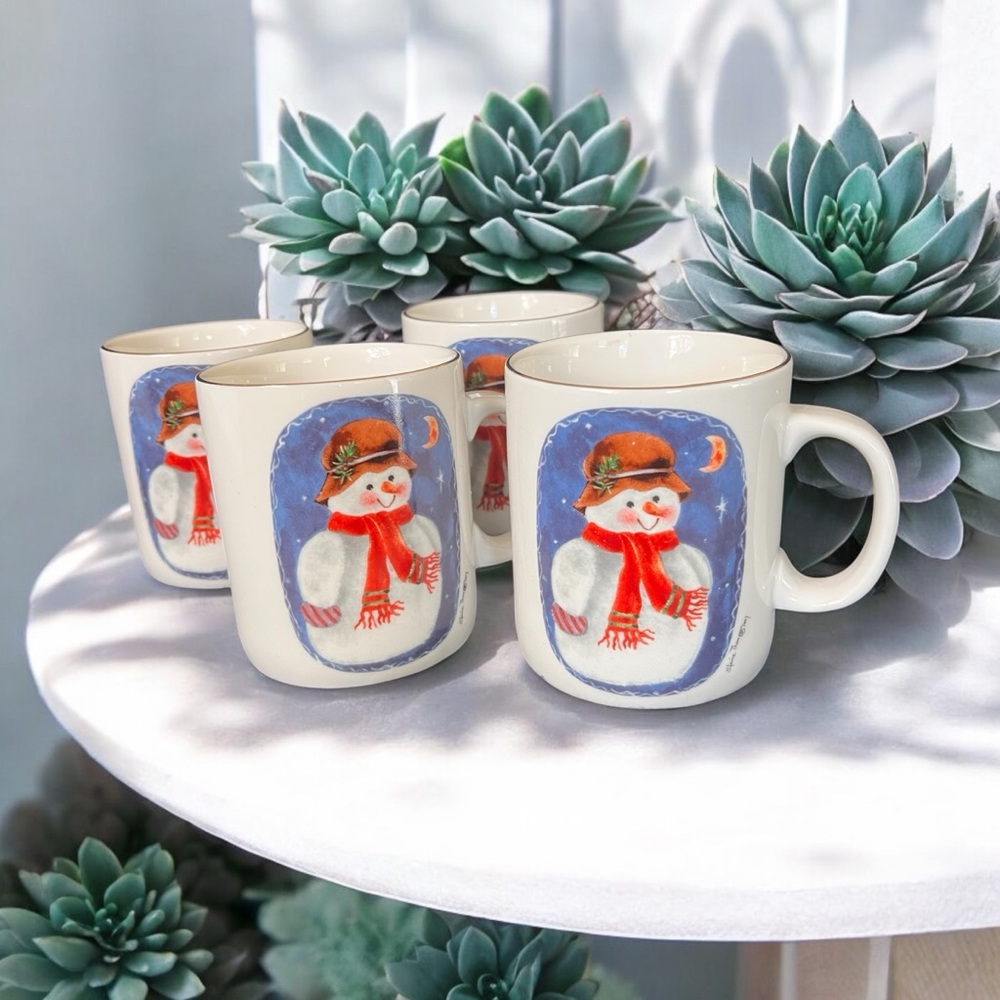 Festive Snowman Mugs Set
